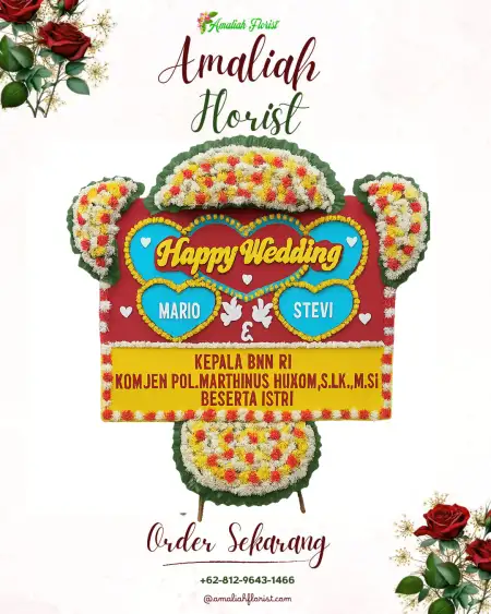 Papan Bunga Pernikahan Air Hitam